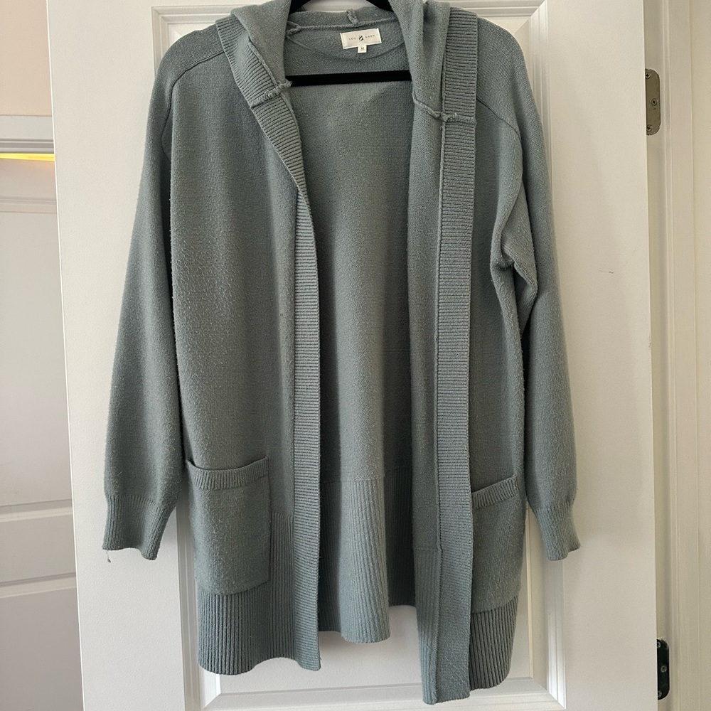 Cozy green Open-Front Cardigan
